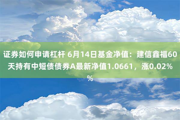 证券如何申请杠杆 6月14日基金净值：建信鑫福60天持有中短债债券A最新净值1.0661，涨0.02%