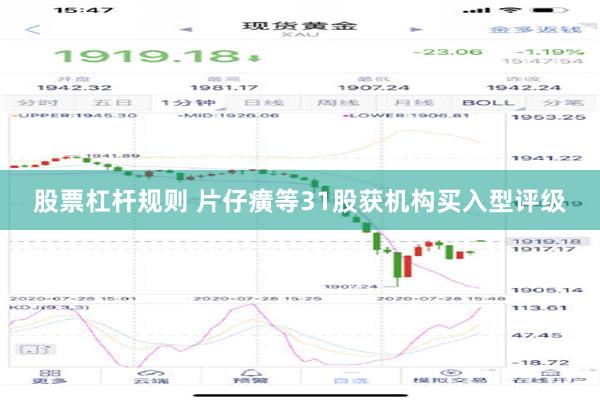 股票杠杆规则 片仔癀等31股获机构买入型评级