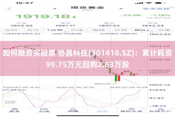 如何融资买股票 协昌科技(301418.SZ)：累计耗资99.75万元回购2.63万股