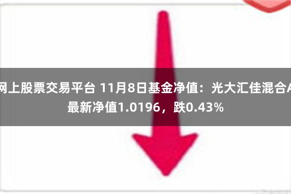 网上股票交易平台 11月8日基金净值：光大汇佳混合A最新净值1.0196，跌0.43%