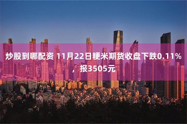 炒股到哪配资 11月22日粳米期货收盘下跌0.11%，报3505元